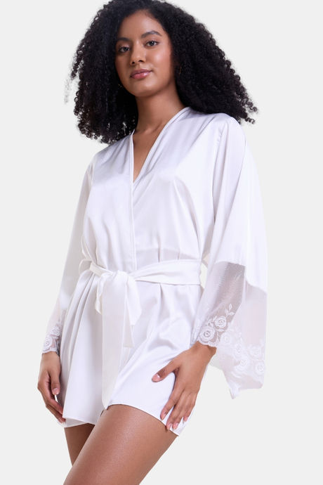 Mysthelle Super Comfy Satin Robe - Lily White — image 3